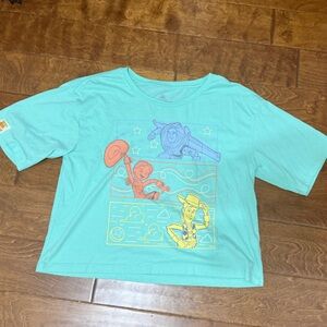 Like New Size Medium toy story  crop top T-Shirt - Teal
